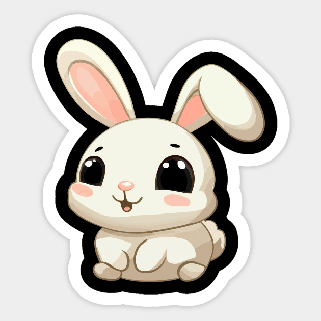 cute baby bunny cartoon vector illustration Sticker by art poo